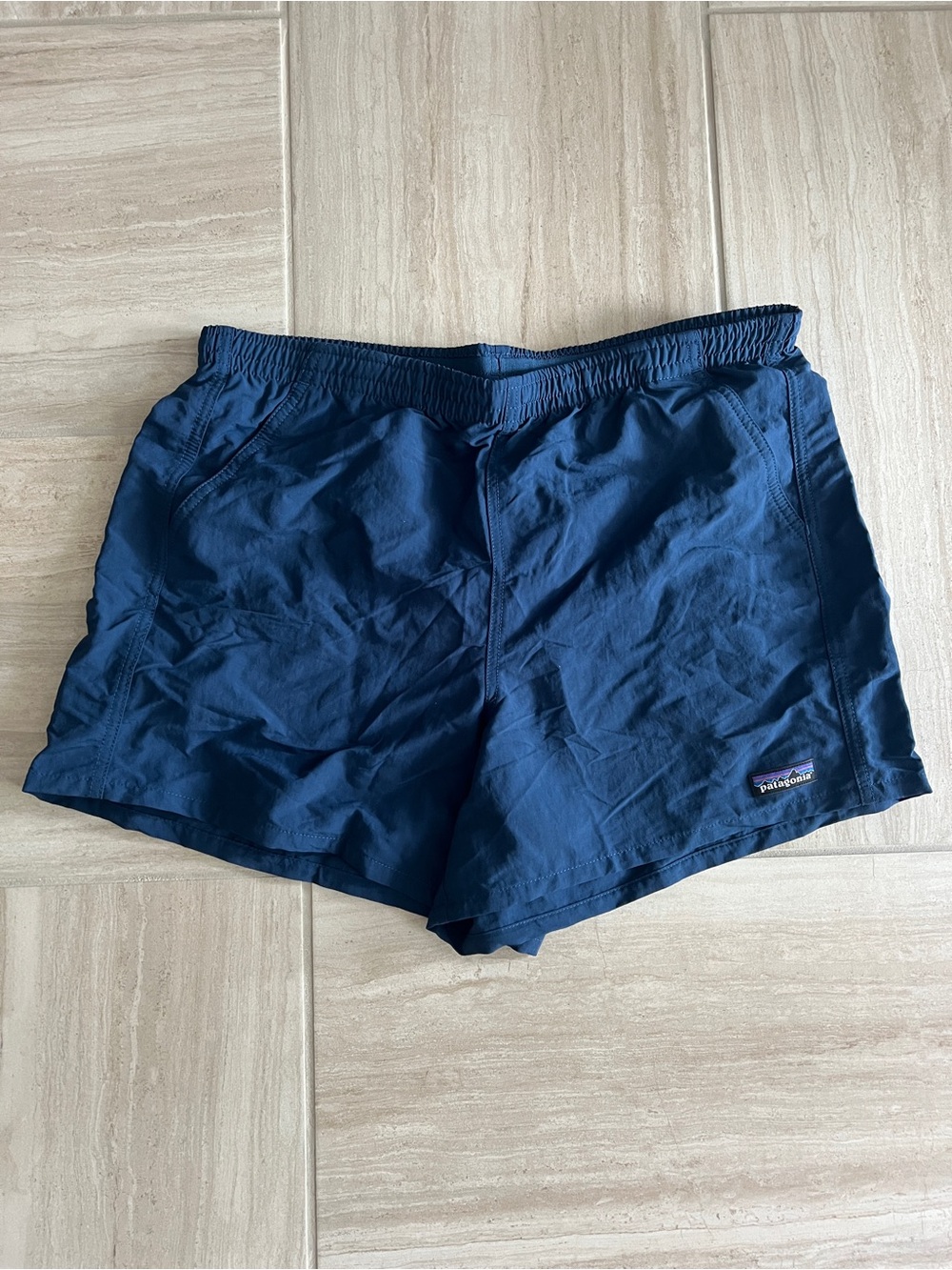 Patagonia Navy Athletic Baggies Shorts 6”